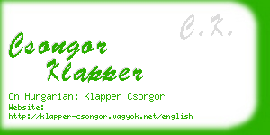 csongor klapper business card